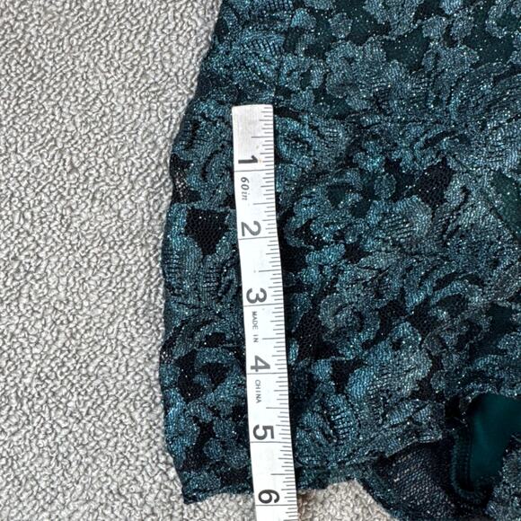 NWT Oleg Cassini Formal Dress Full Length Lace Glitter Green Size 18W - Picture 8 of 10